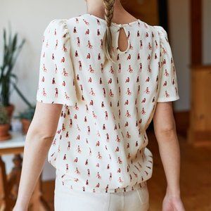 Emerson Fry Ava Blouse: Sunbathing Beauties -Small